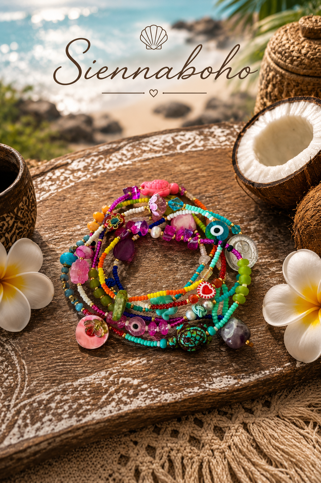 Boho Islander Seed Bead Bracelet - Necklace