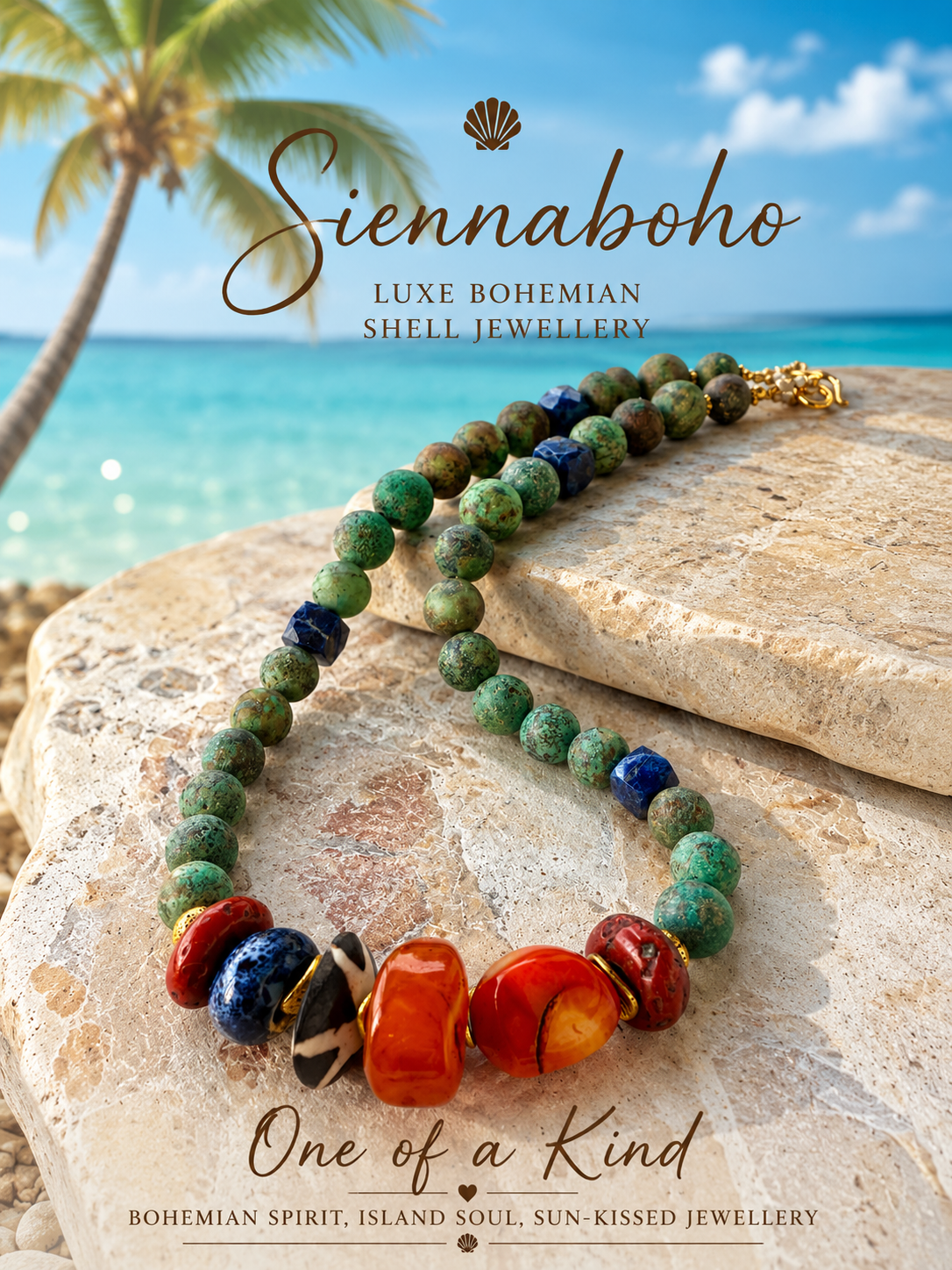 Bohemian African Turquoise Gemstone Necklace