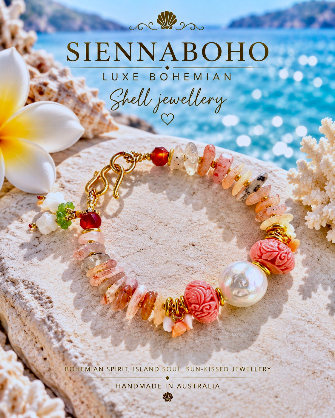 Ocean Pearl Treasure Pink Stone Bracelet