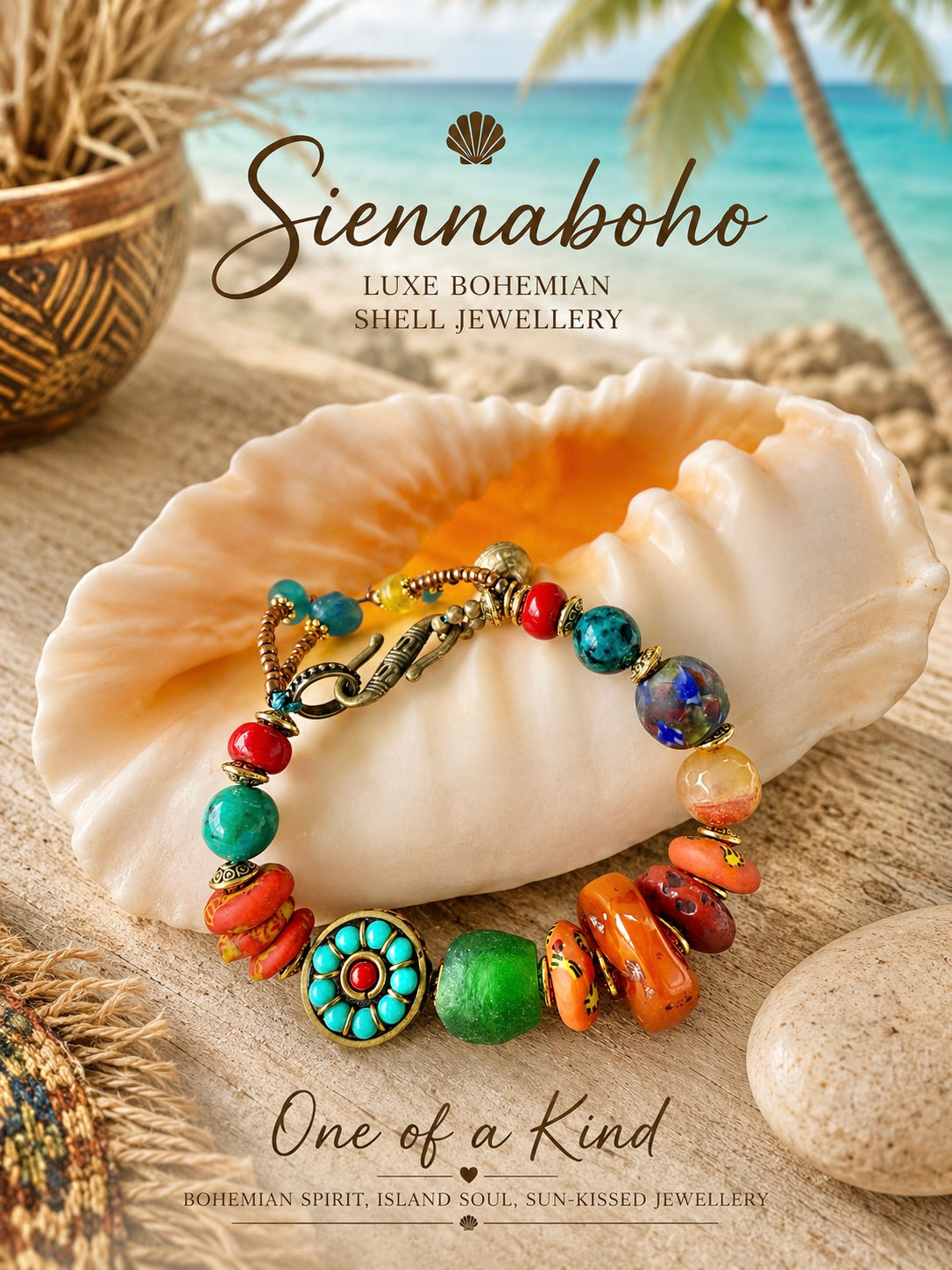 Island Coral & Coastal Treasure Bracelet