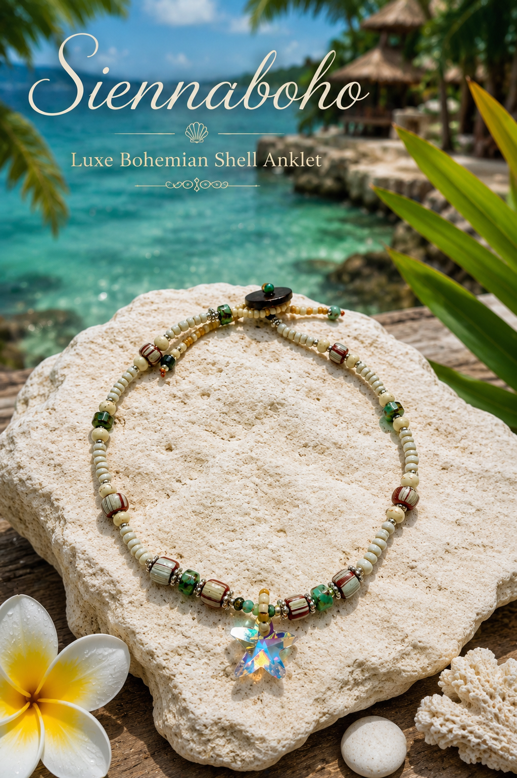 Ocean Starfish Seed Bead Anklet