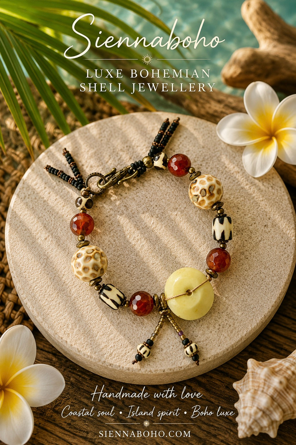 Bali Tribal Bead & Agate Artisan Bracelet