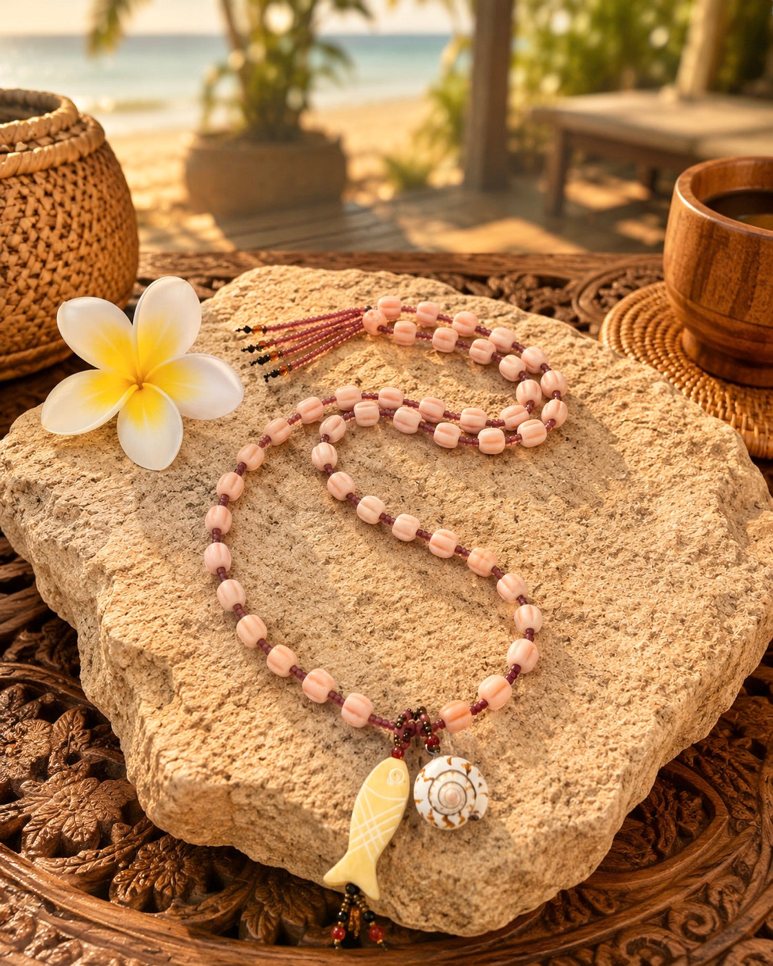 Bali Coral Reef Sunset Market Necklace