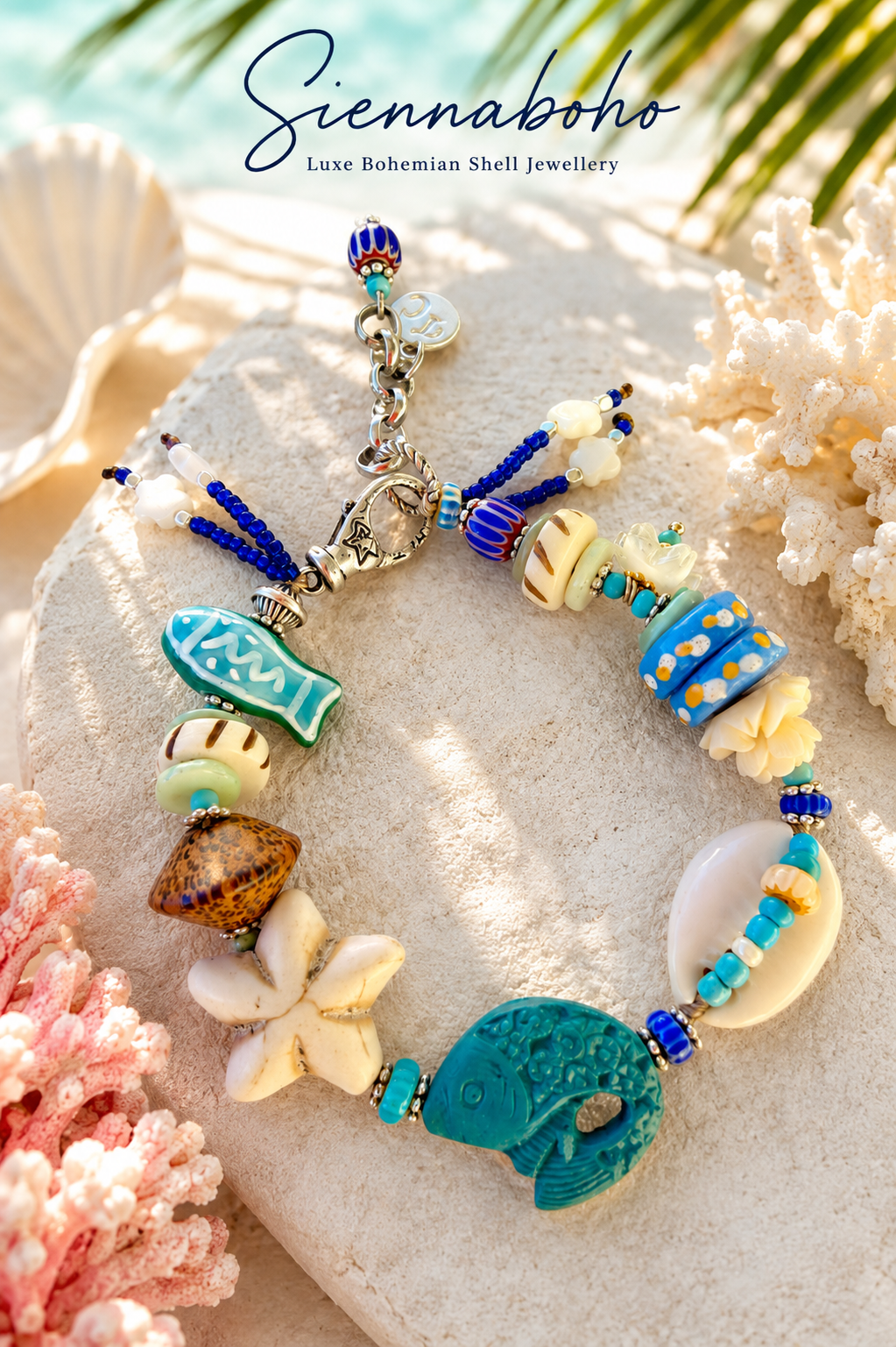Ocean Cowrie Artisan Shell Bracelet