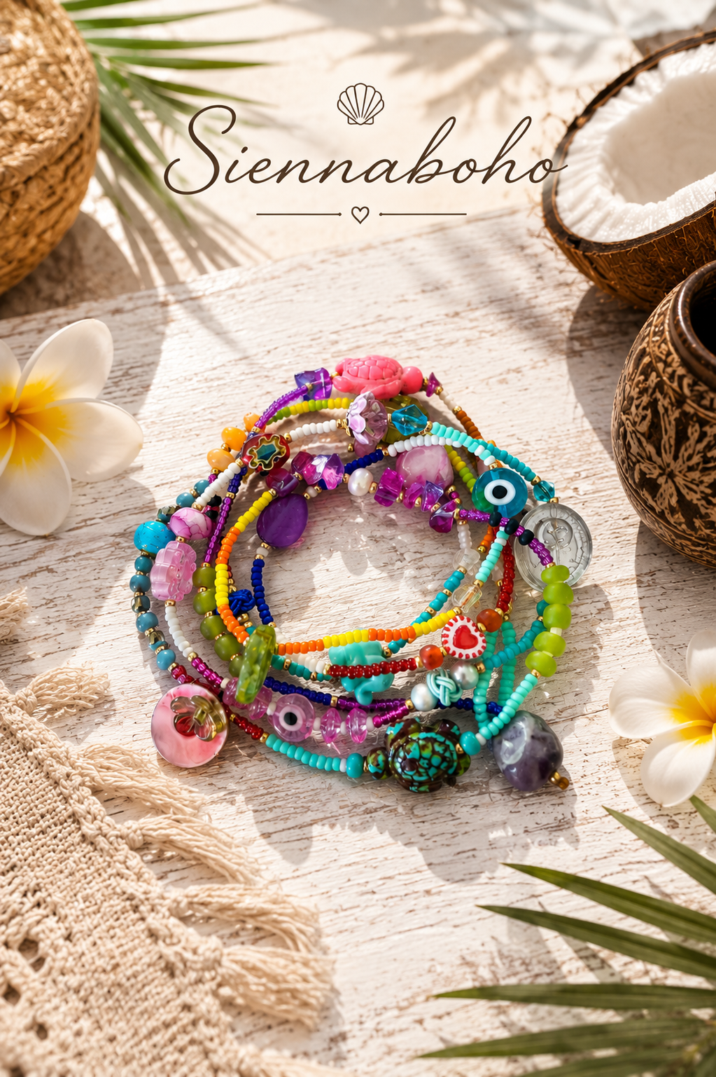 Boho Islander Seed Bead Bracelet - Necklace