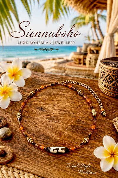 Tribal Coastal Seed Bead Necklace