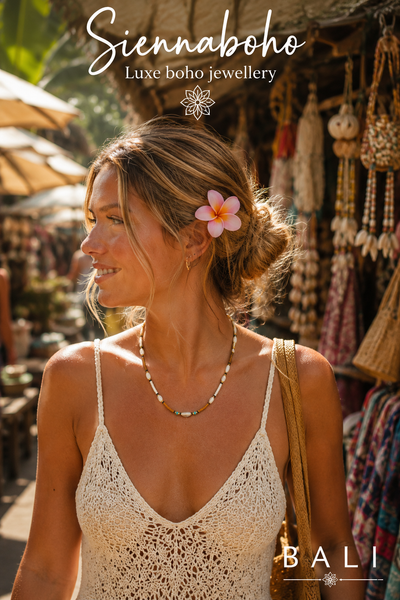 Bali Ocean Wave Shell Seed Bead Necklace
