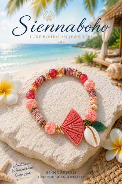 Sun-kissed Coral Shell Bracelet