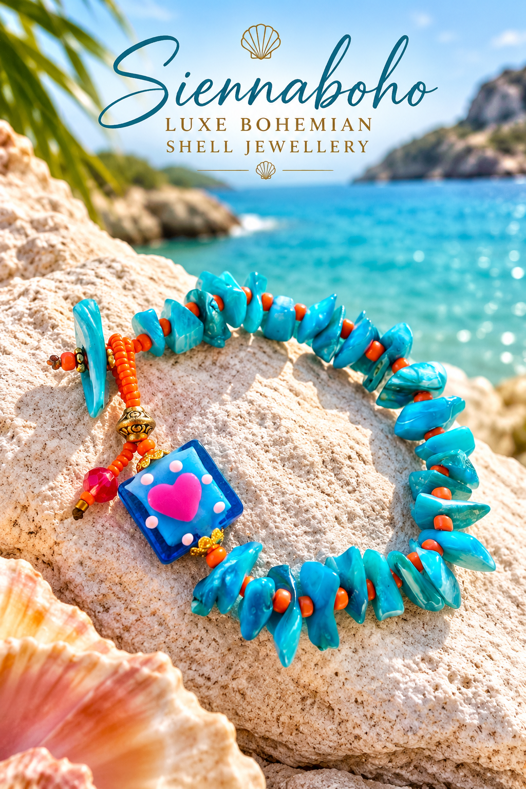 Boho Blue Shell Beach Bracelet
