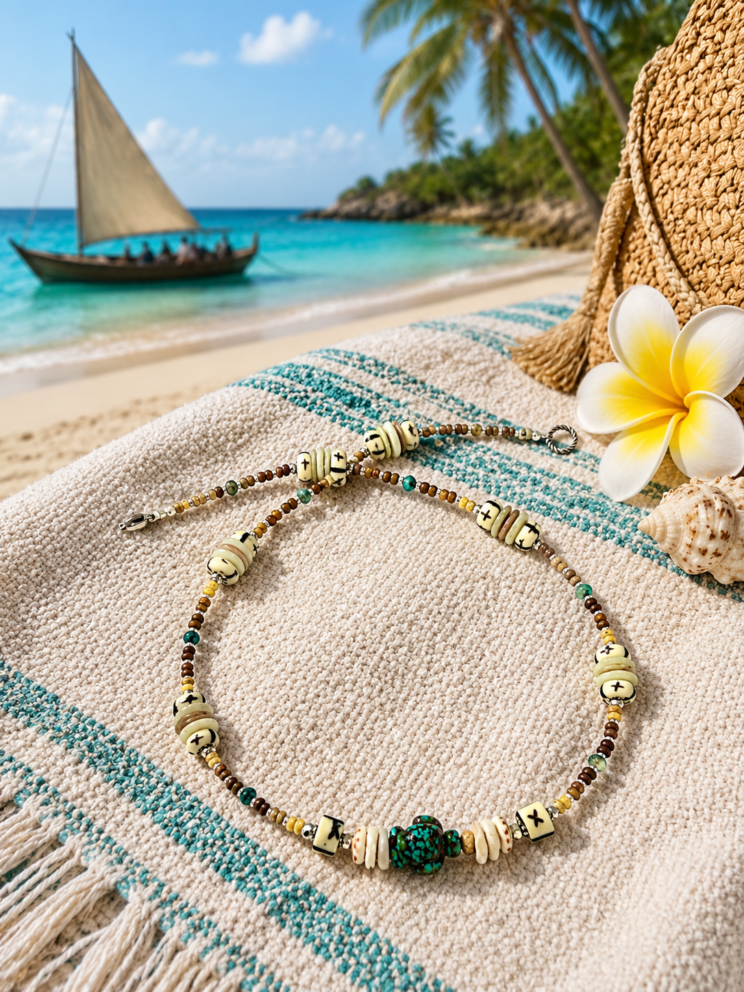 Coastal Shell Beaded Necklace