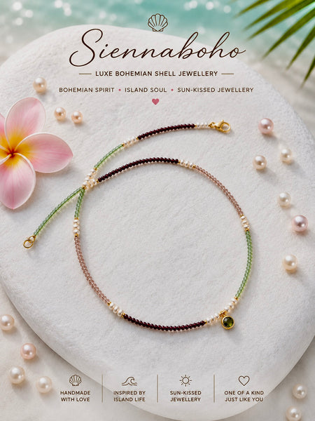 Bohemian Crystal Pearl Necklace