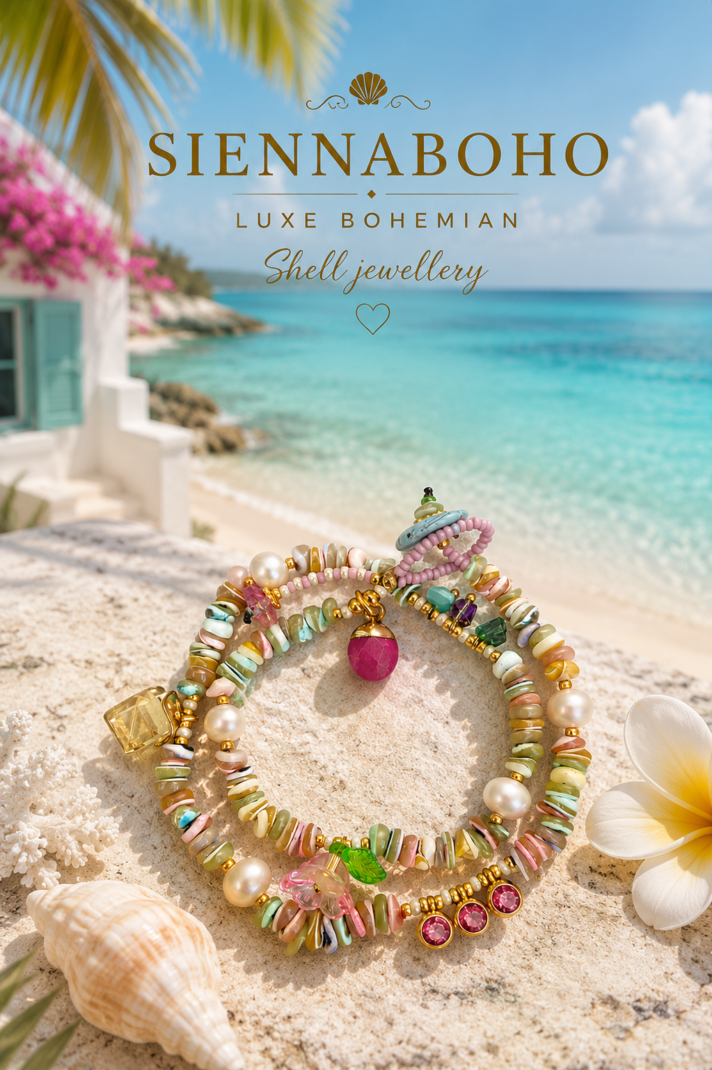 Coastal Shell - Hawaiian Pearl Wrap Bracelet