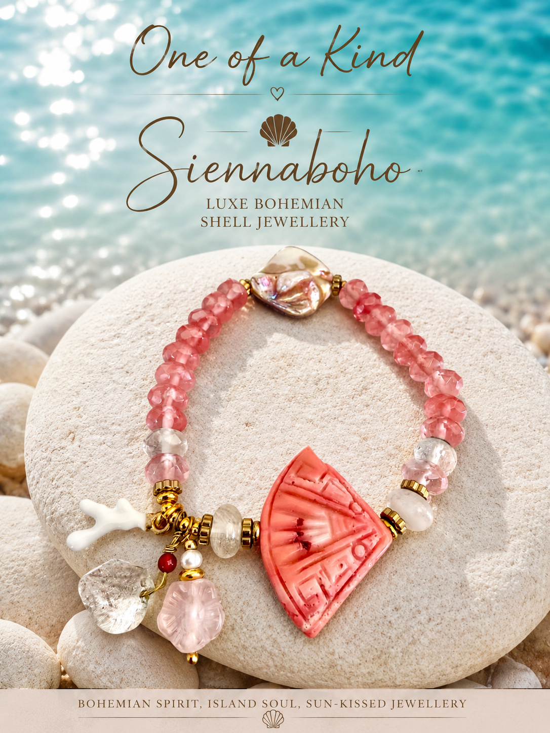 Pink Coral Reef Charm Bracelet