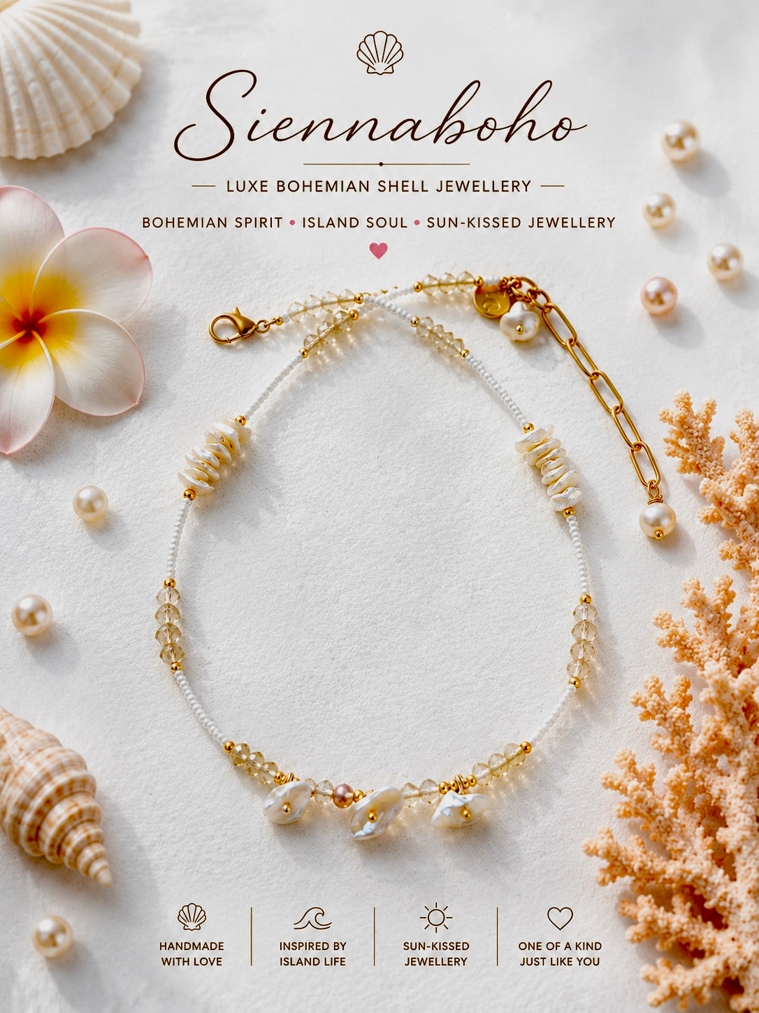 Bohemian Pearl & Quartz Crystal Seed Bead Necklace