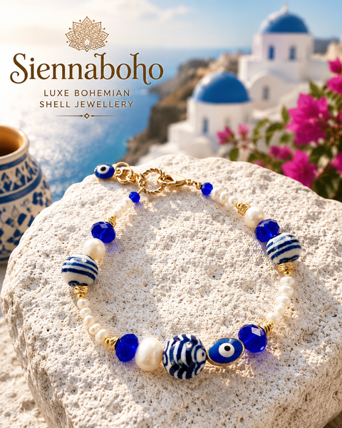 Ocean Blue Pearl Coastal Bracelet
