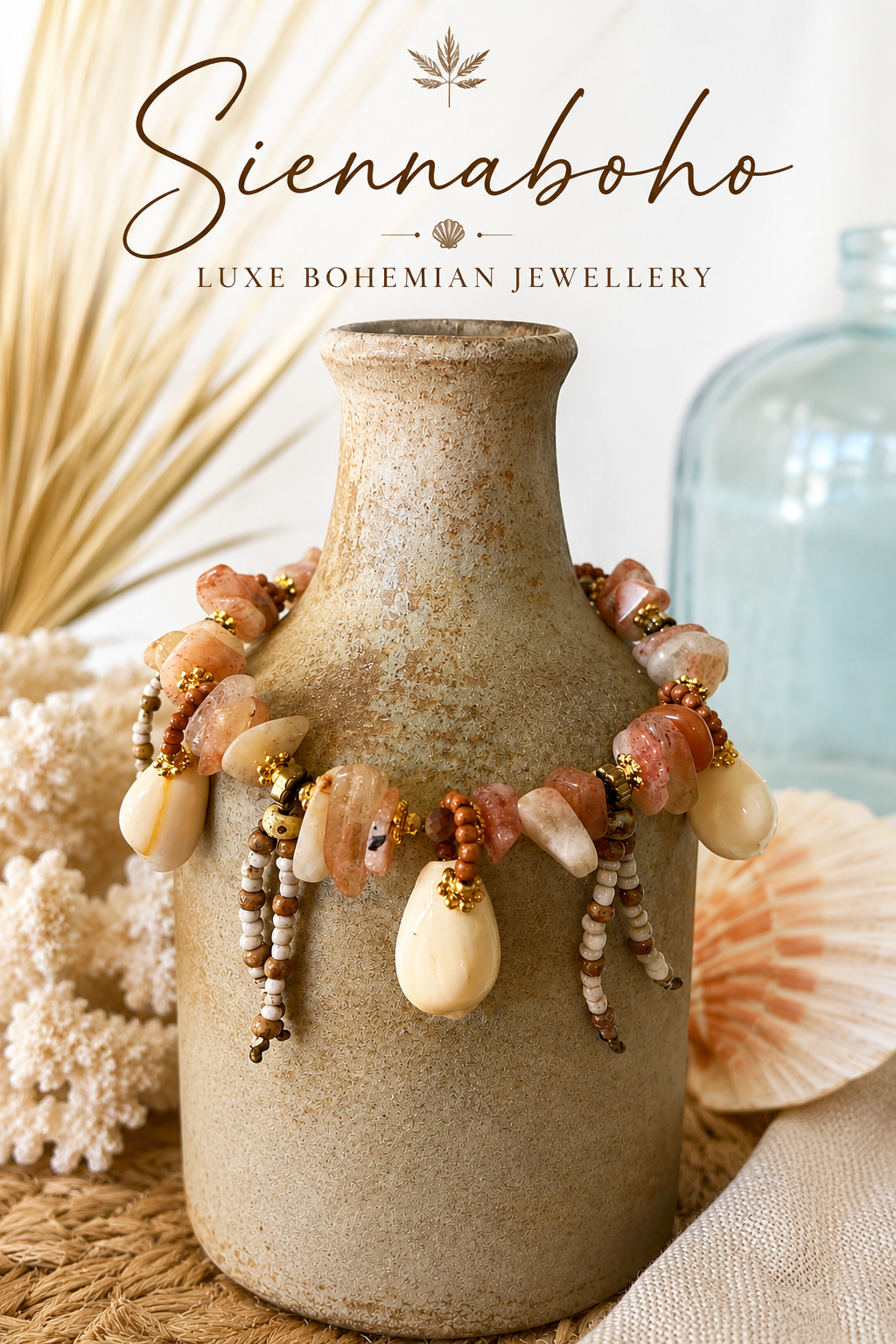 Bali Island Cowrie Shell Stone Bracelet