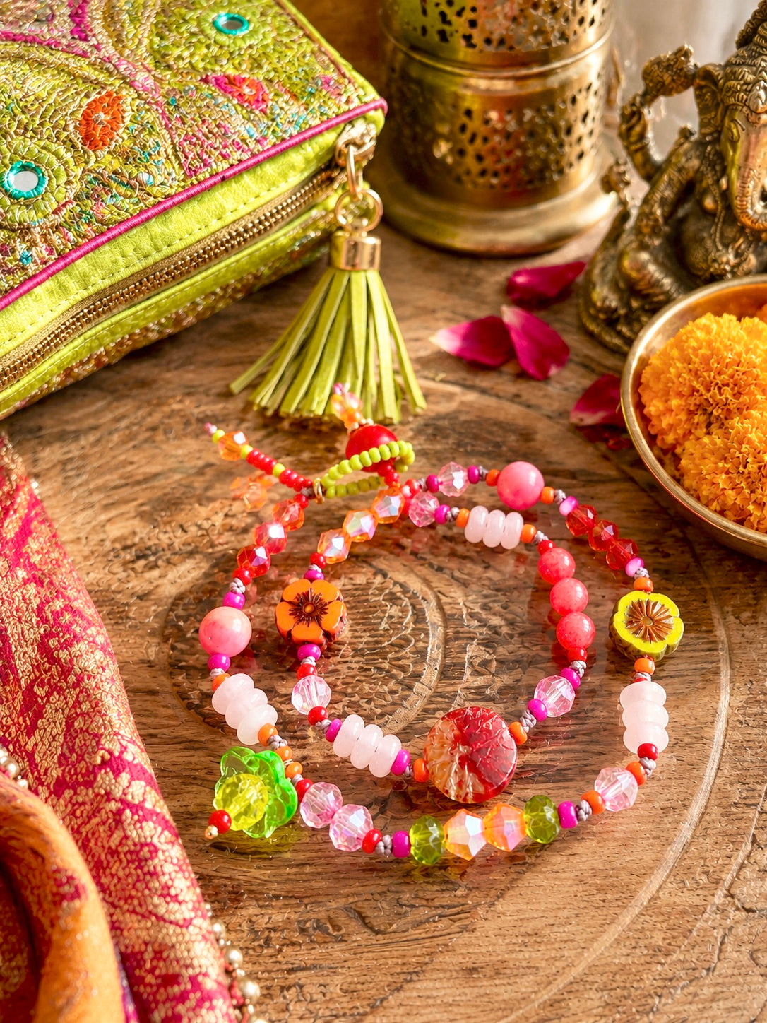 Island Sunset Flower Wrap Bracelet