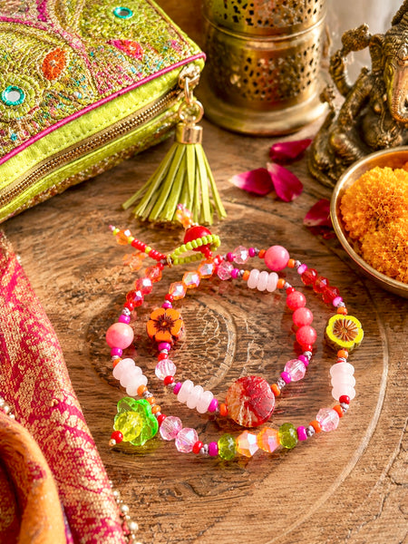 Island Sunset Flower Wrap Bracelet