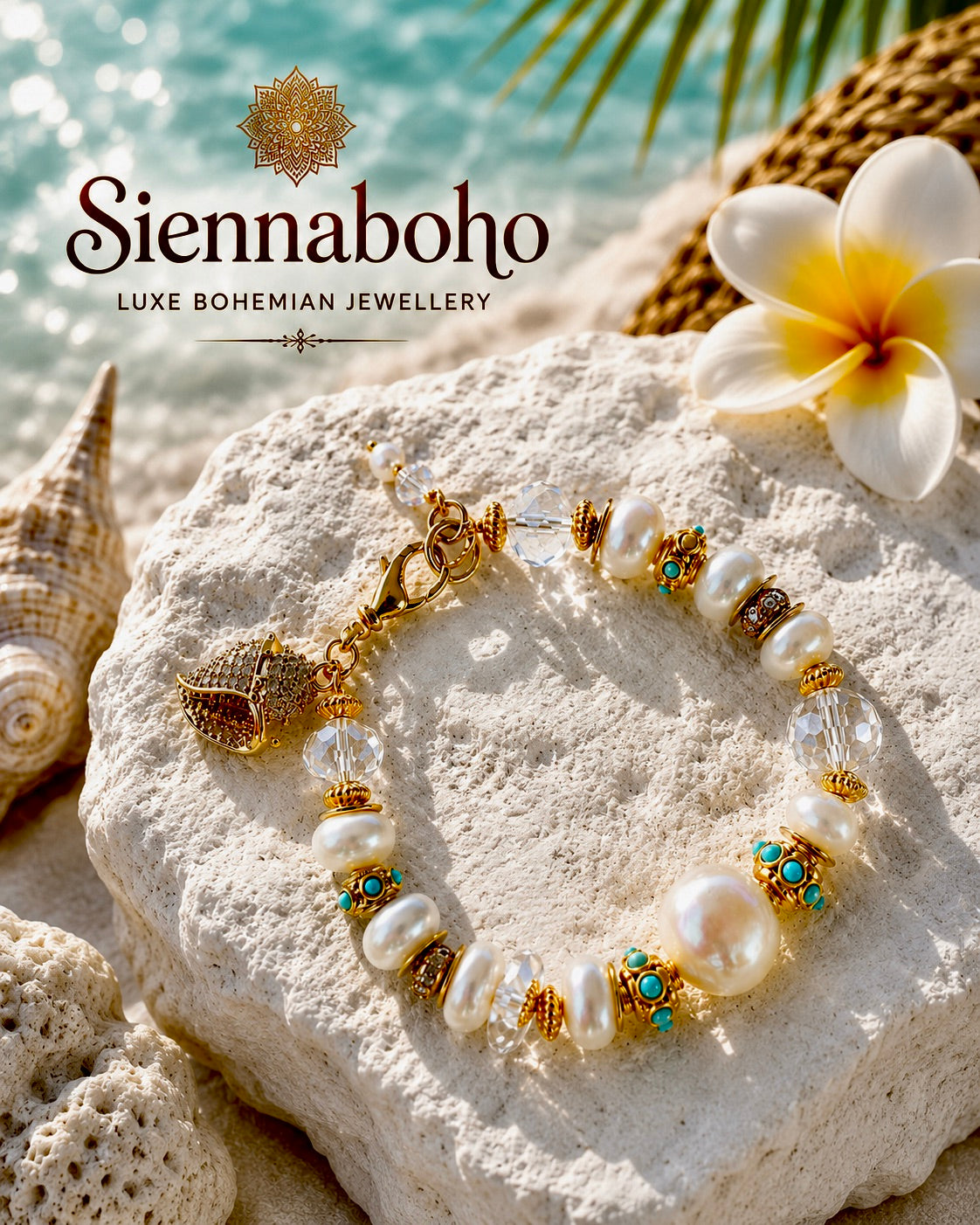 Ocean Pearl & Turquoise Luxe Bracelet
