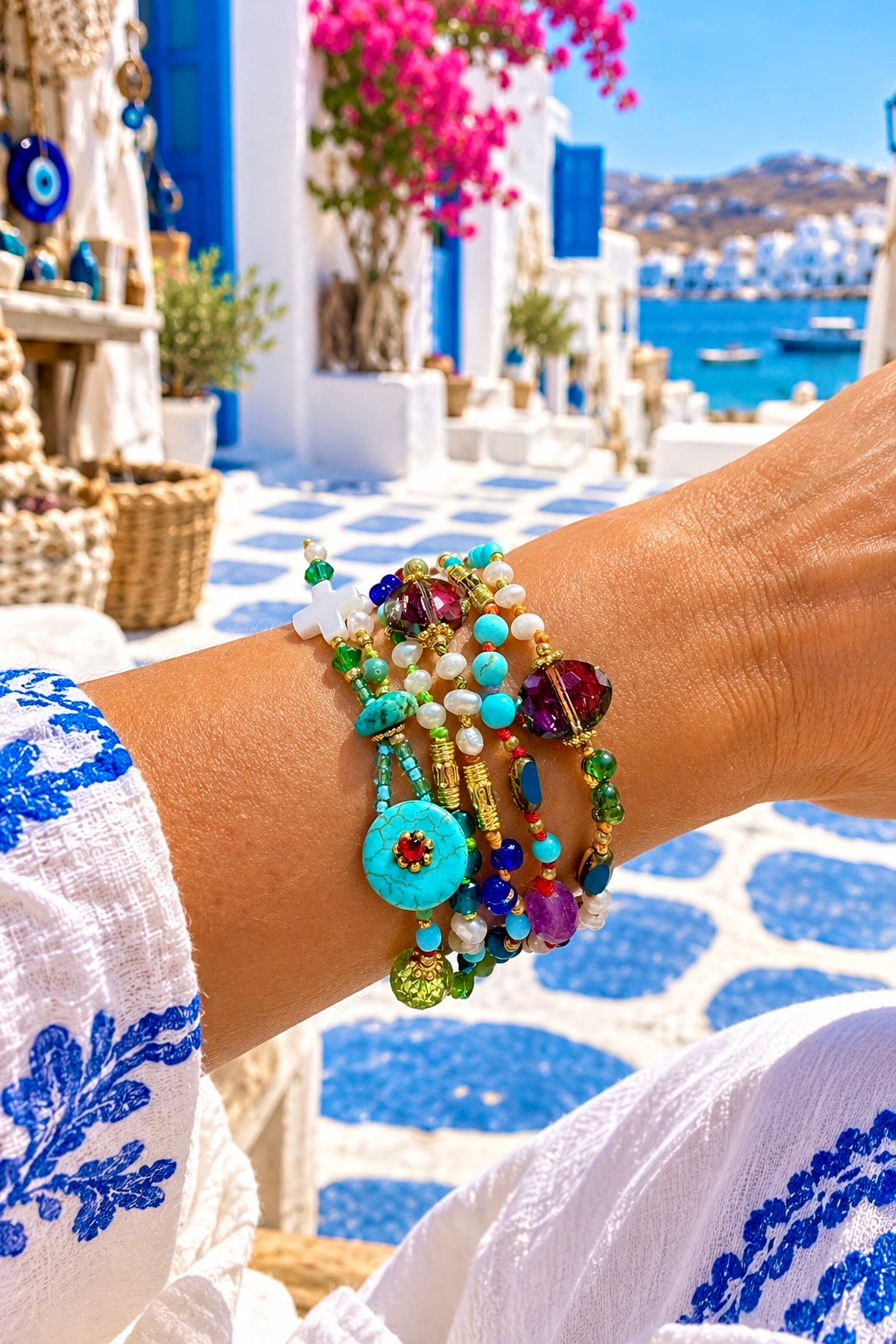 Coastal Island Pearl Wrap Bracelet