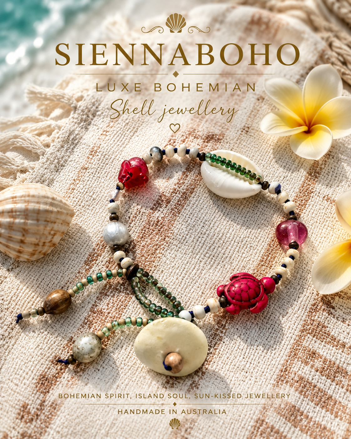 Cowrie Ocean Surf Shell Beach Bracelet