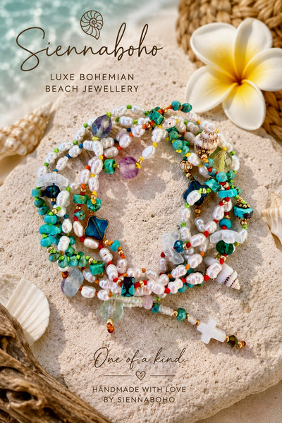 Coastal Island Pearl Wrap Bracelet