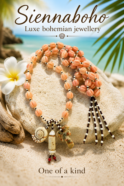 Bali Coral Reef Sunset Shell Necklace