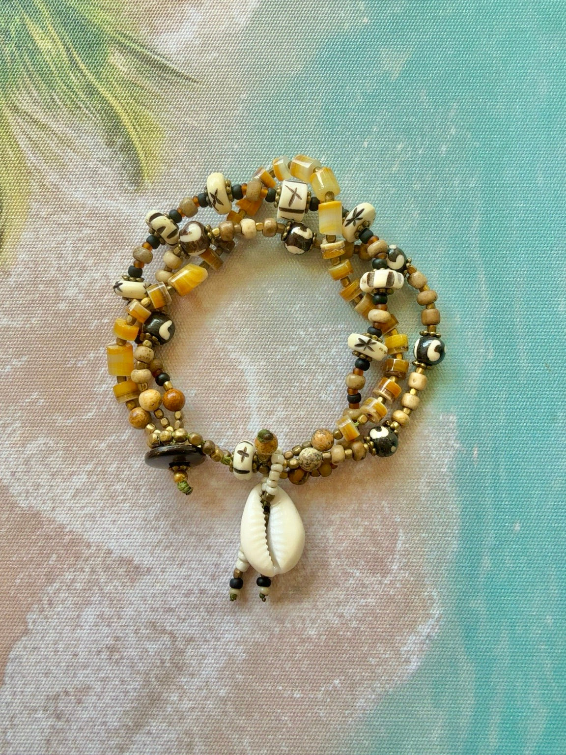 Ocean Shell & Tribal Boho Bracelet
