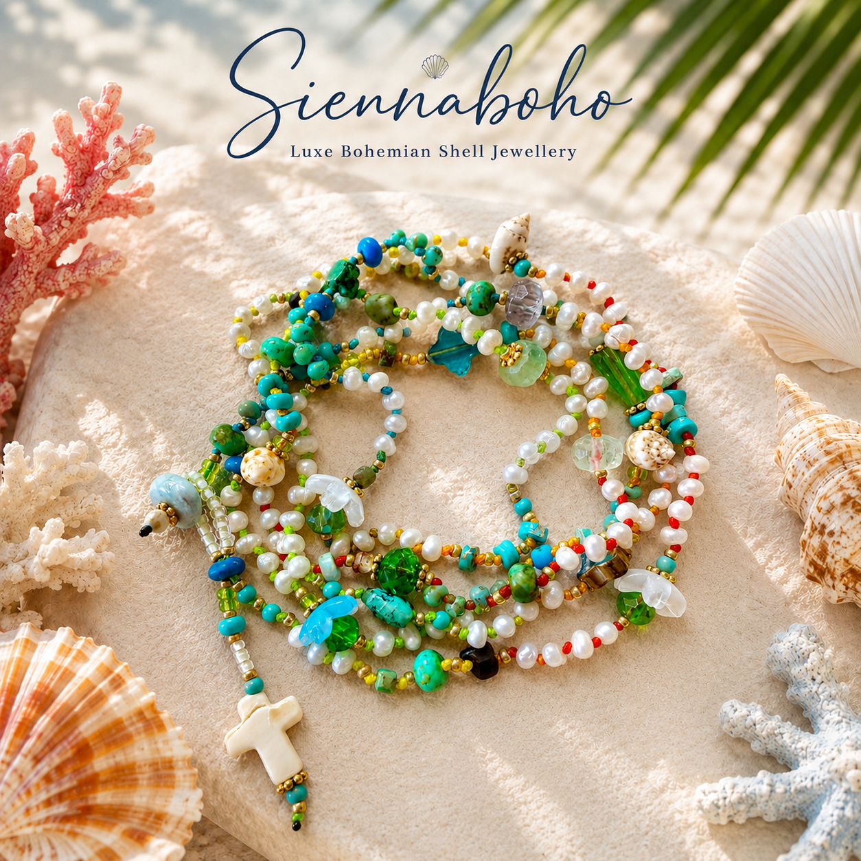 Coastal Island Pearl Wrap Bracelet