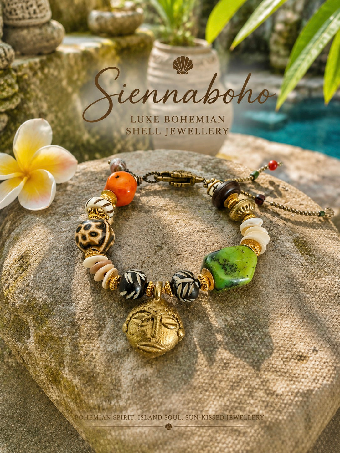 Coastal Nomad Tribal Buddha Charm Bracelet