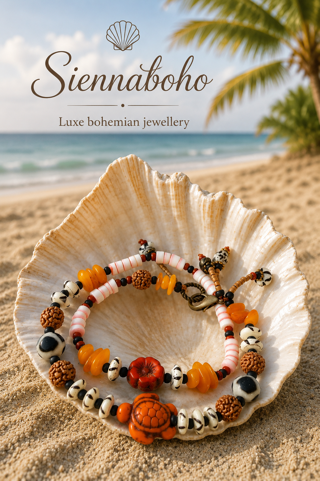 Boho Turtle Shell Wrap Bracelet