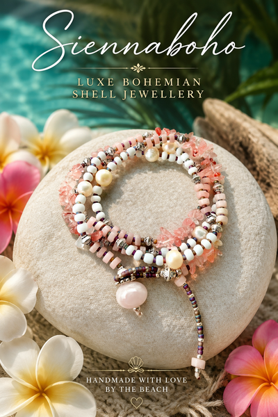 Ocean Pink Boho Wrap Bracelet
