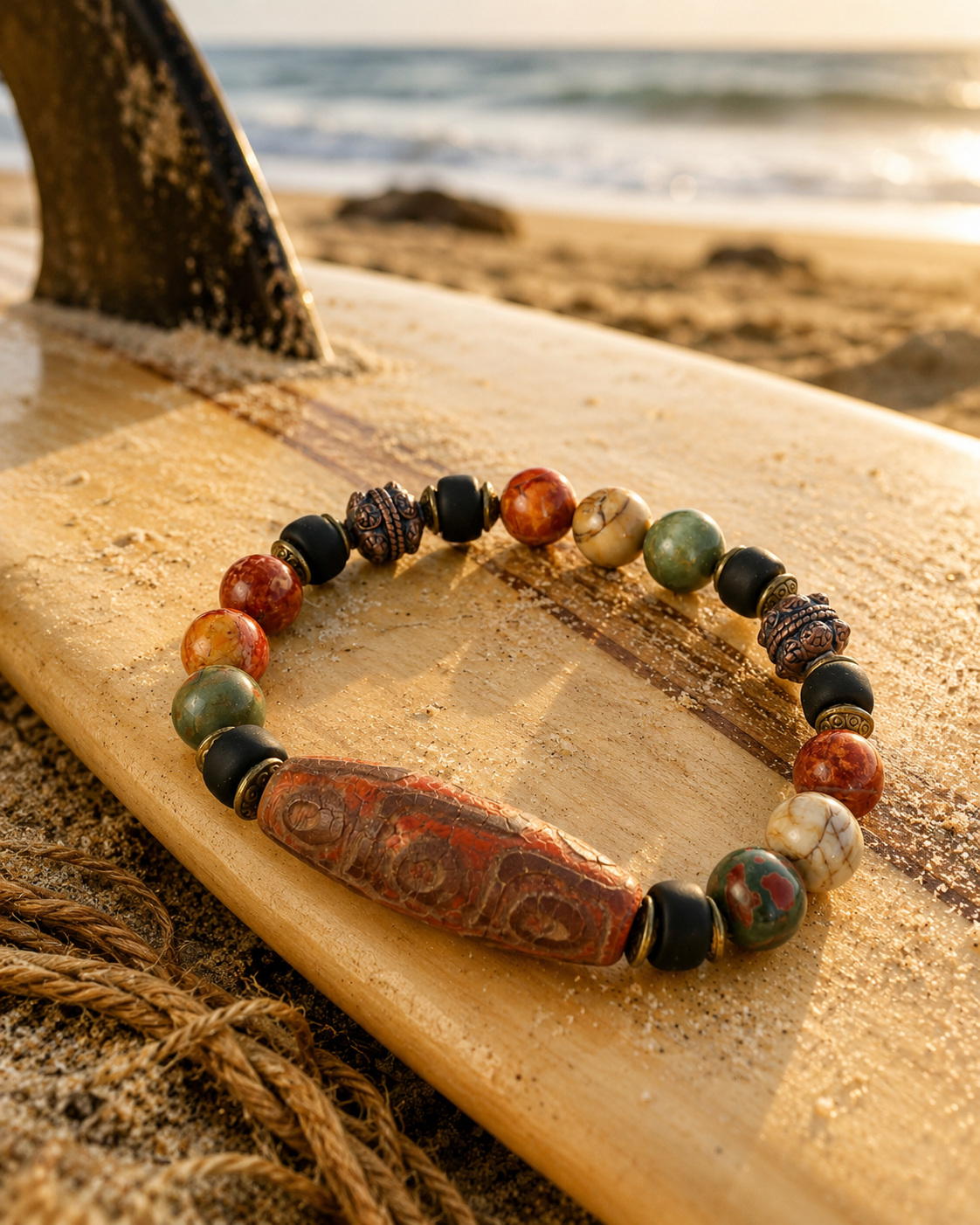 Mens Tribal Protection Dzi Bracelet