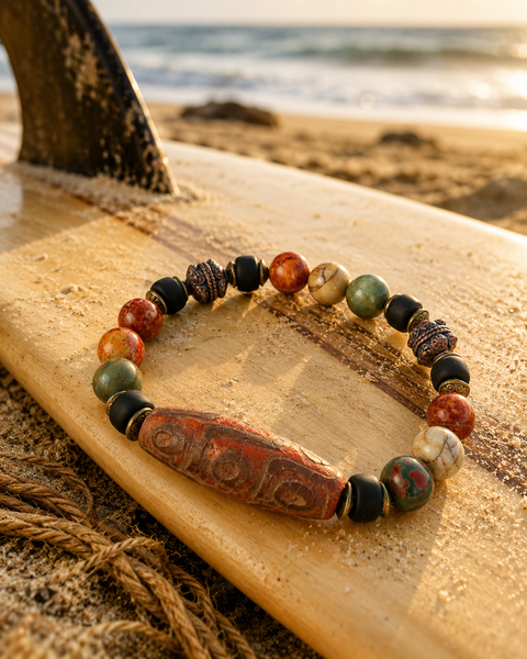 Mens Tribal Protection Dzi Bracelet