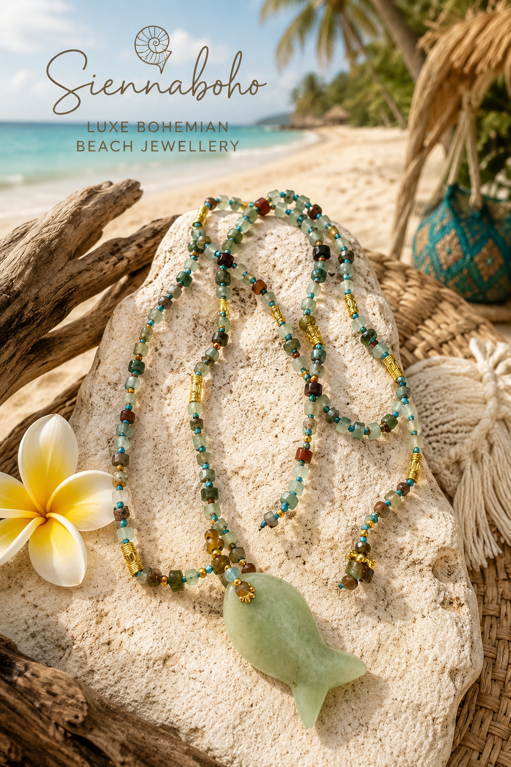 Bohemian Natural Gemstone Beach Necklace