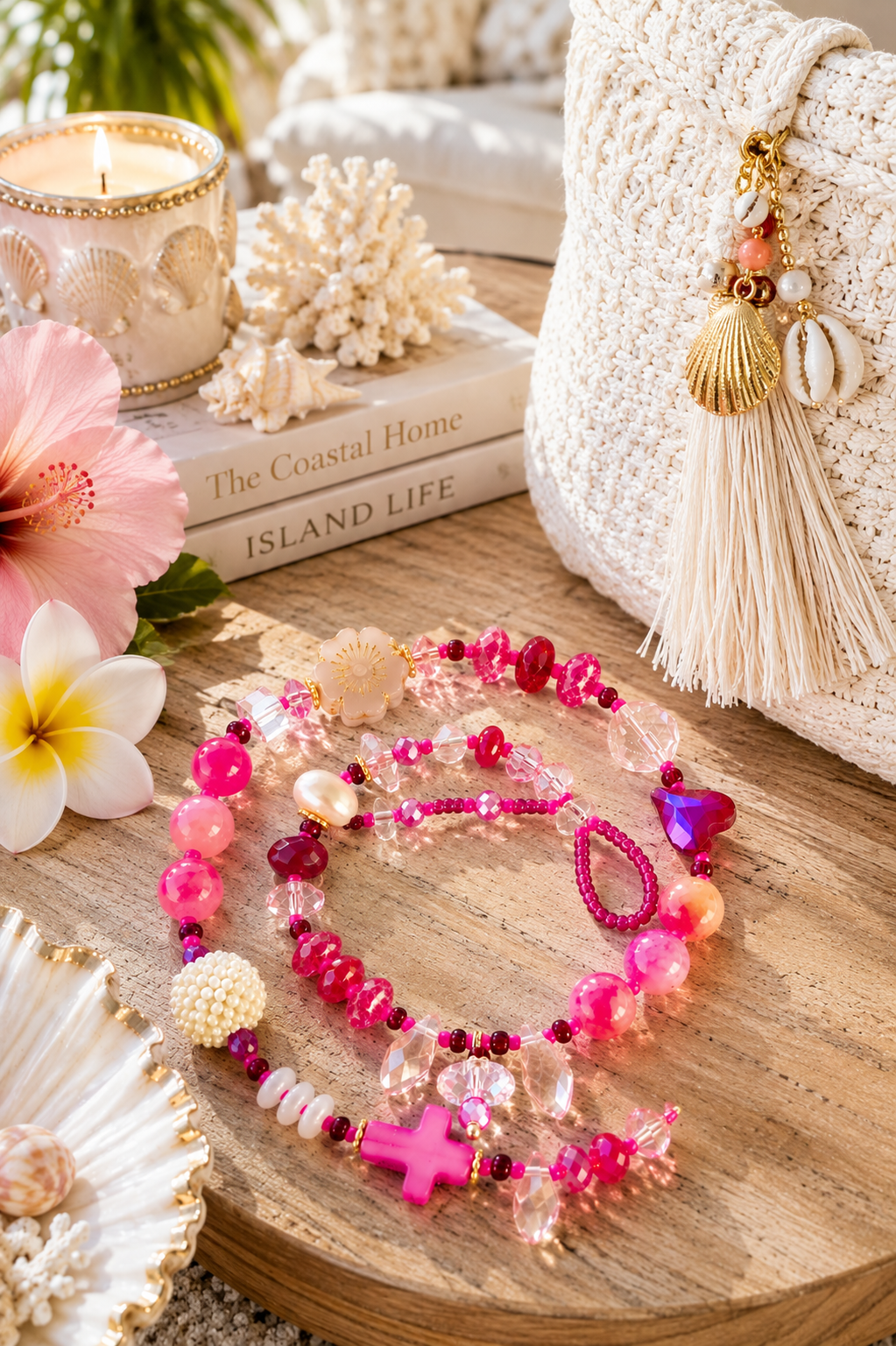 Pink Sun-Kissed Crystal Treasure Bracelet