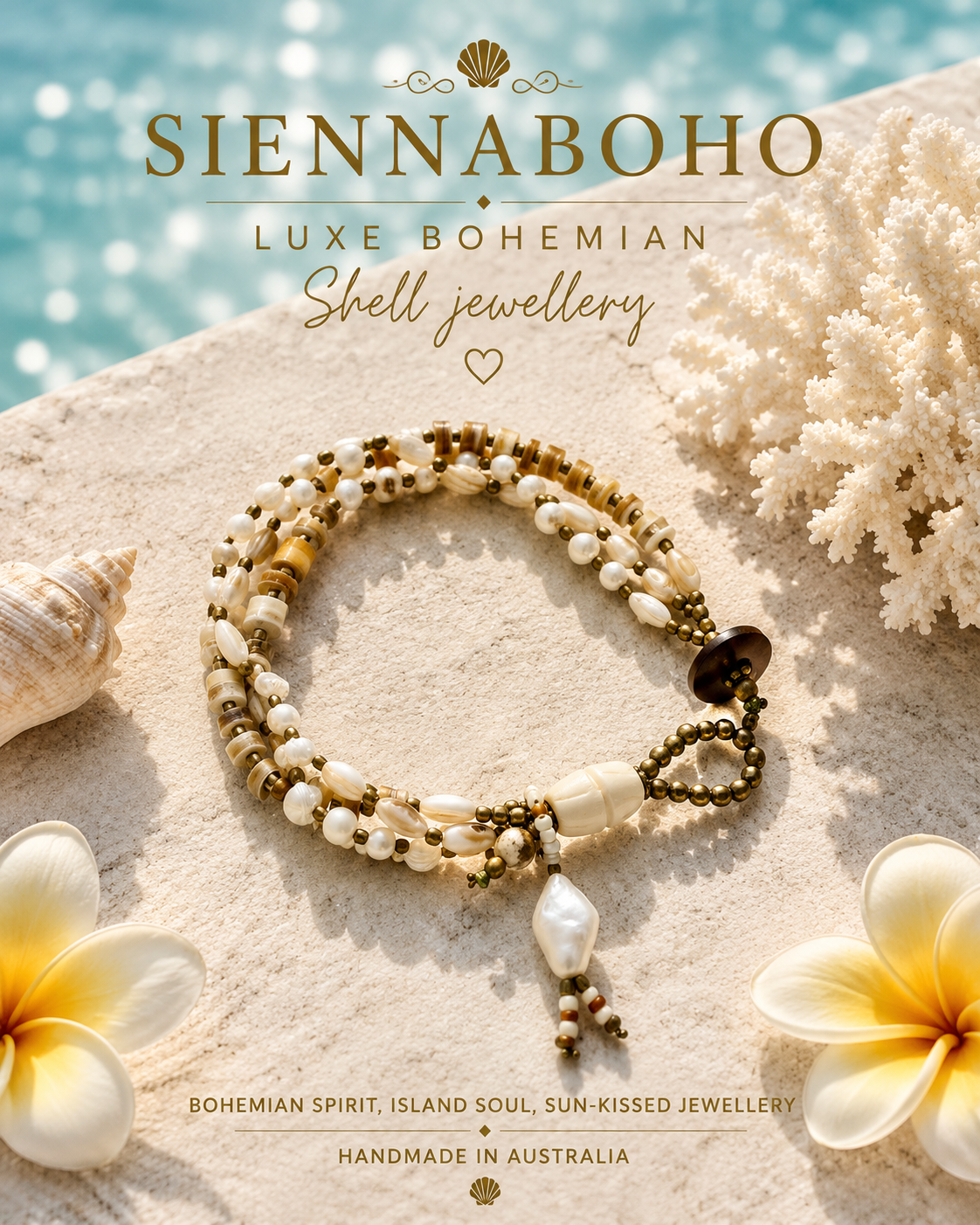 Coastal Pearl & Shell Boho Bracelet