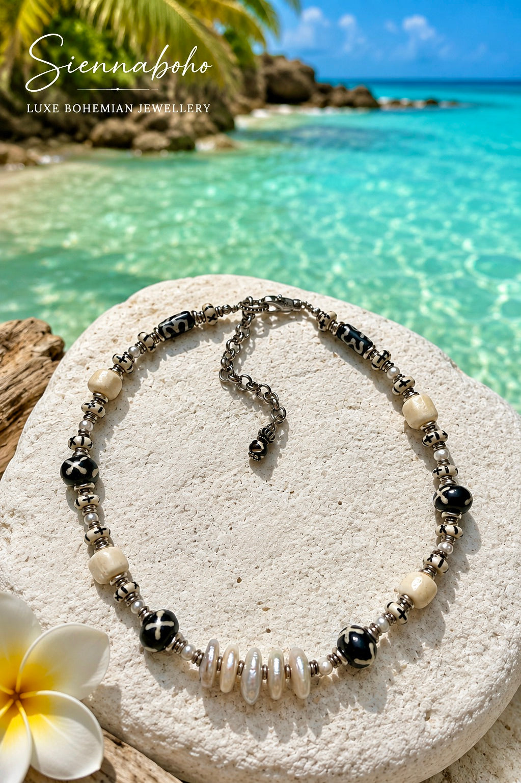 Zanzibar Tribal Pearl Silver Necklace