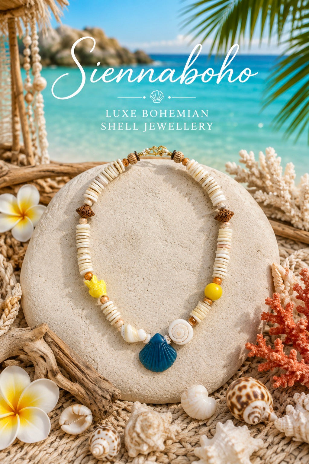 Mauritius Beach Shell Beaded Necklace