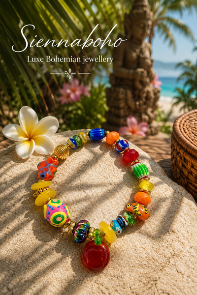 Tropical Fiesta Glass Bead Bracelet