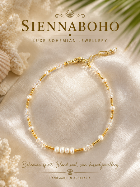 Ocean Pearl & Crystal Luxe Bracelet