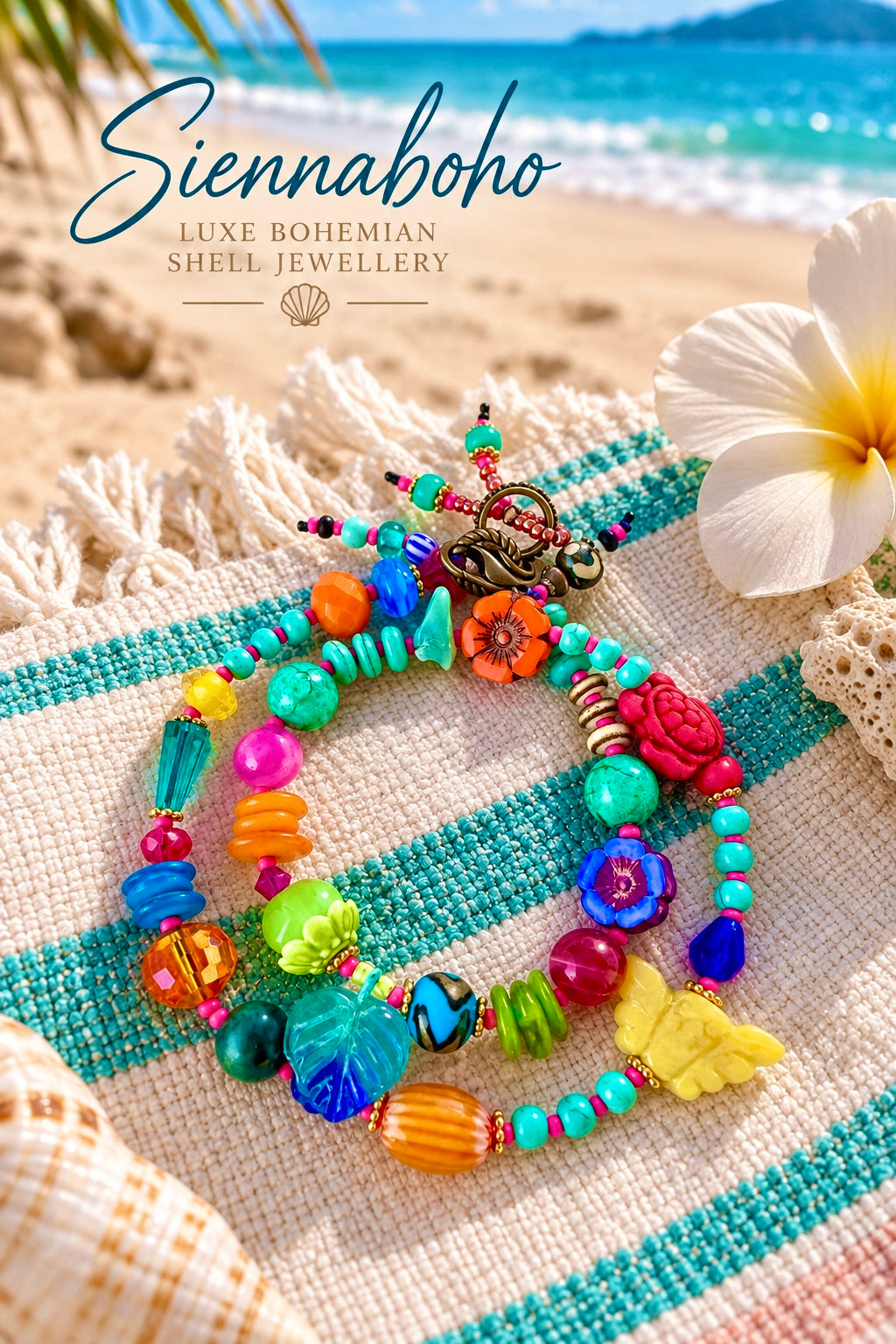 Ocean Treasure Beaded Coloured Bracelet