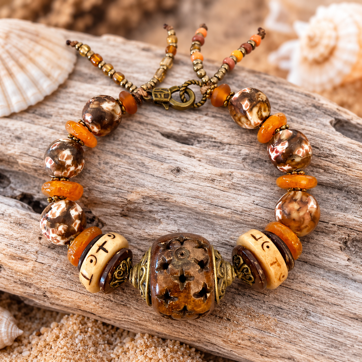 Tribal Sunset Bead Bracelet