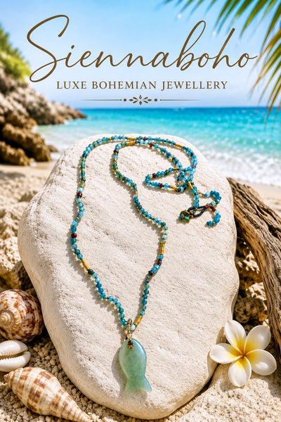 Bohemian Natural Gemstone Beach Necklace