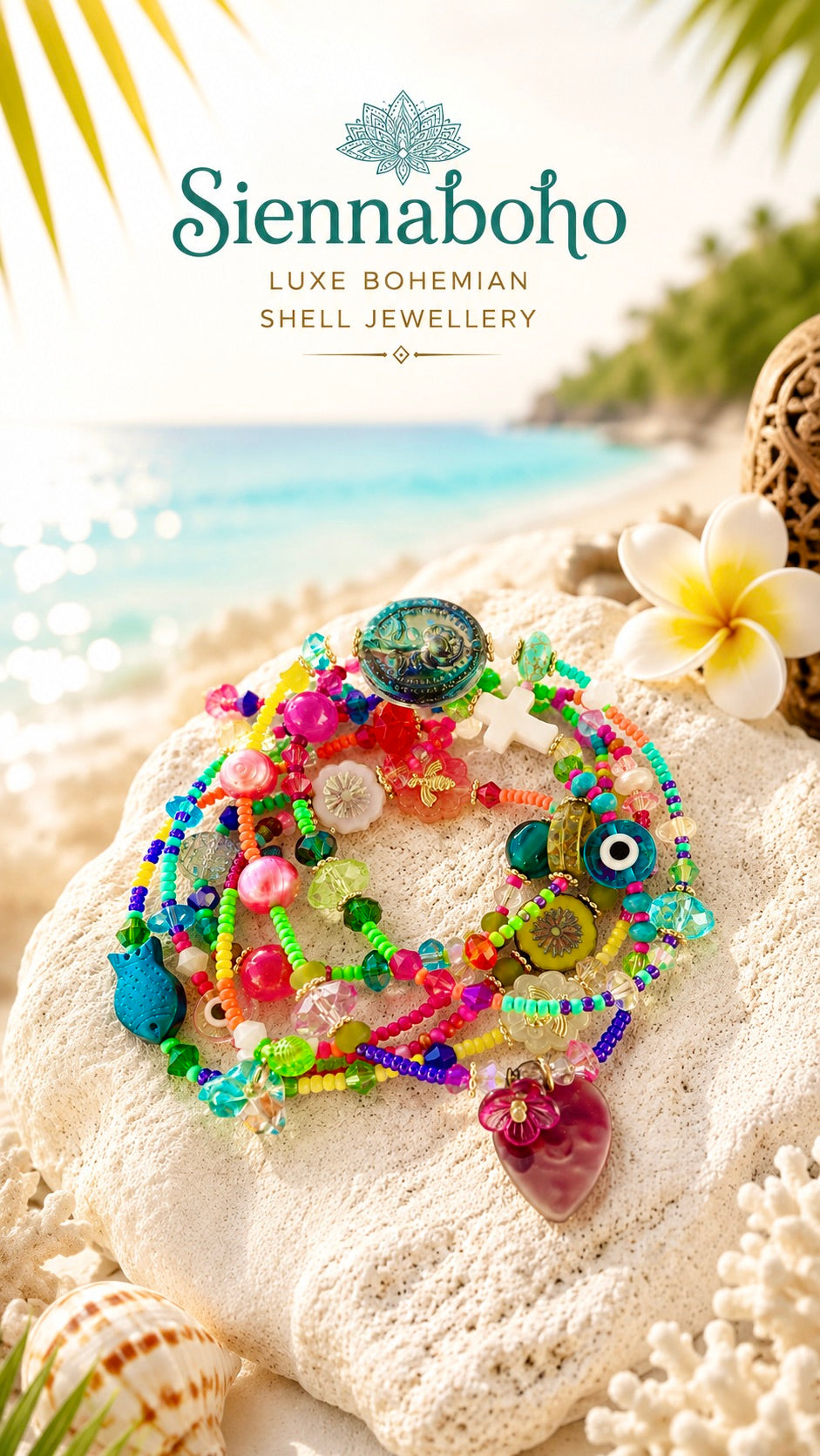 Boho Coloured Seed Bead Wrap Bracelet - Necklace
