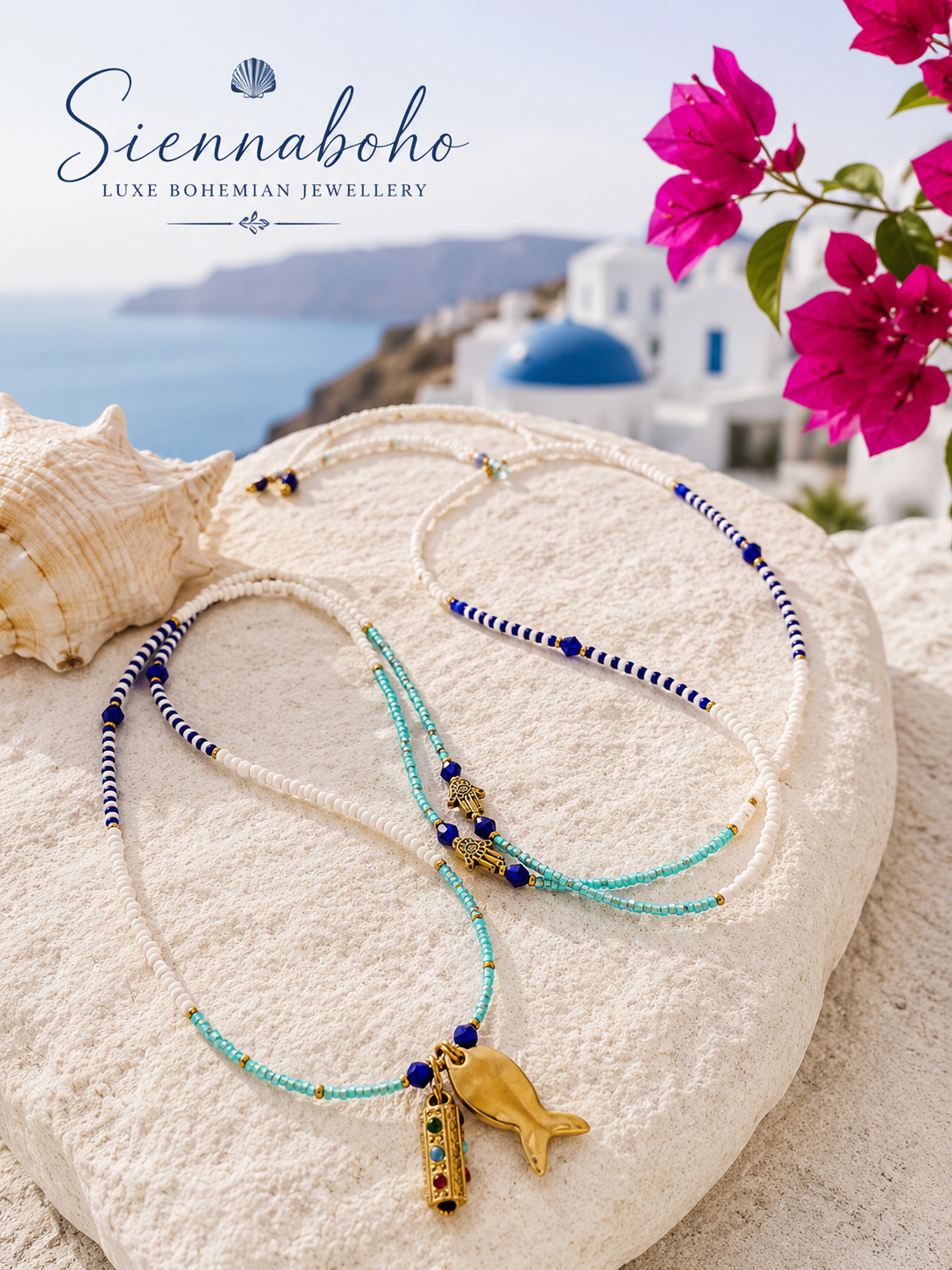 Coastal Charm Seed Bead Necklace