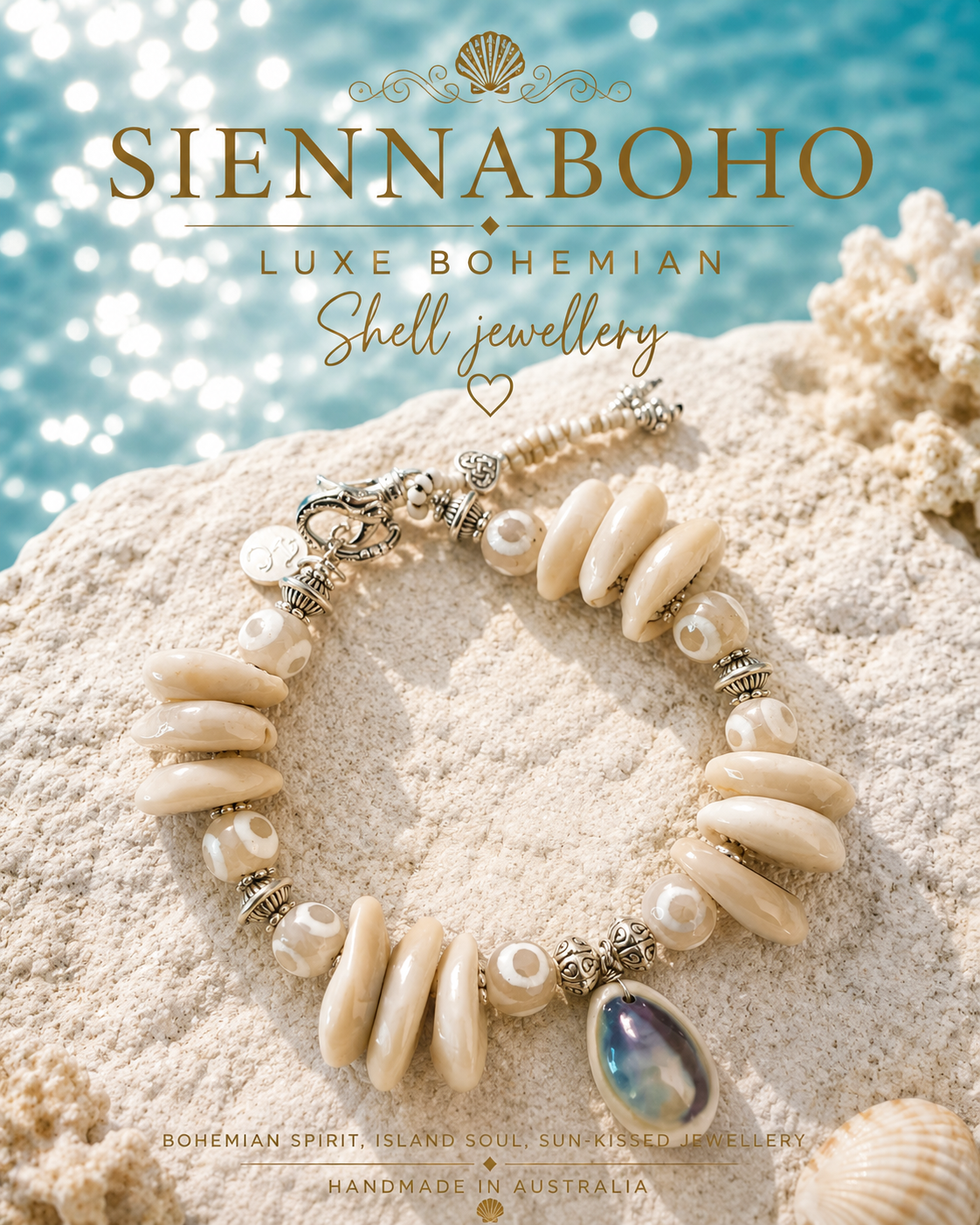 Cowrie Islander Stone Bracelet