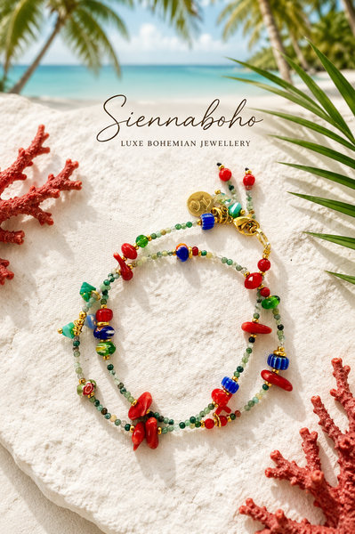 Artisan Red Coral Wrap Bracelet