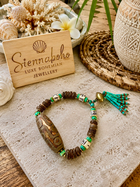 Tibetan Two Eye Stone Bracelet