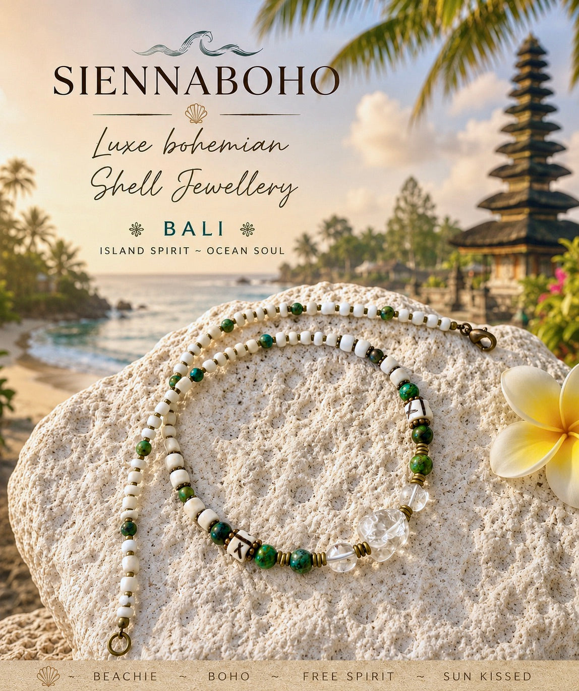 Bali Spirit Quartz & Turquoise Boho Necklace